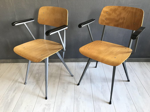 2 X Vintage Schoolstoelen Jaren 60