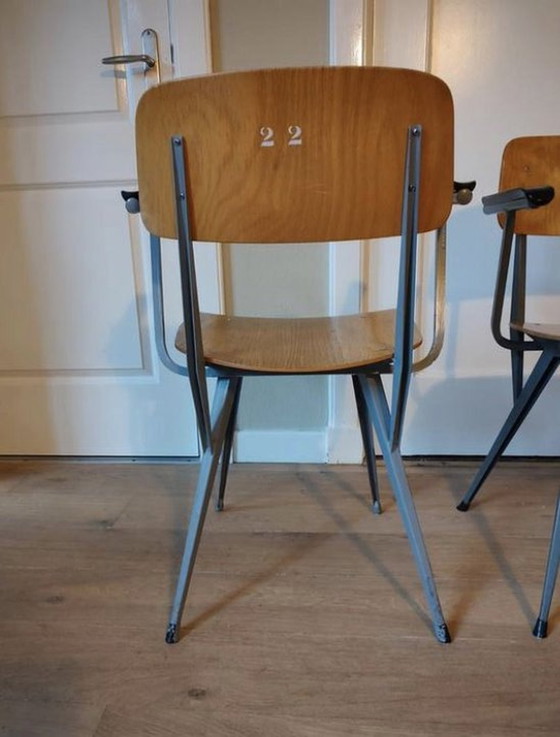 Image 1 of 2 X Vintage Schoolstoelen Jaren 60