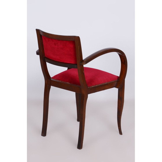 Image 1 of Vintage Art Deco fauteuil in beukenhout van Jules Leleu, Frankrijk 1930