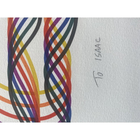 Image 1 of Vintage zeefdruk opgedragen aan Isaac door Yaacov Agam