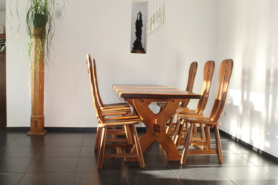 Image 1 of Eethoek De Puydt 6 Stoelen Plus Tafel