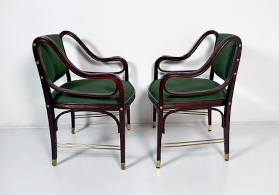 Image 1 of Paar fauteuils "412" van Otto Wagner voor J&J Kohn, Oostenrijk,1900S