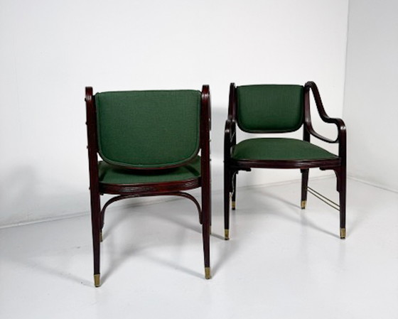 Image 1 of Paar fauteuils "412" van Otto Wagner voor J&J Kohn, Oostenrijk,1900S