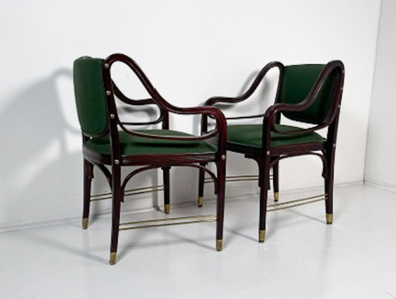 Image 1 of Paar fauteuils "412" van Otto Wagner voor J&J Kohn, Oostenrijk,1900S