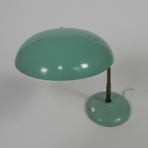 Turquoise bureaulamp met buigstang, jaren 50