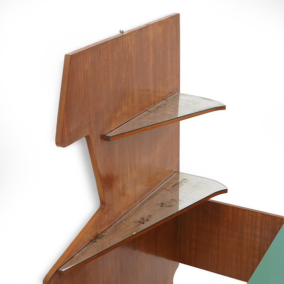 Image 1 of Mobiele bar met 2 krukken, 1950