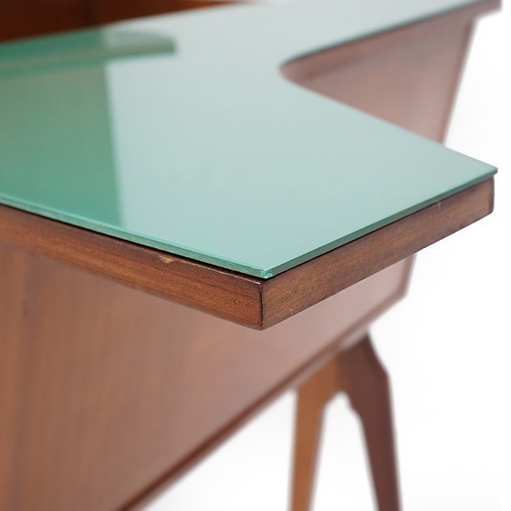 Image 1 of Mobiele bar met 2 krukken, 1950