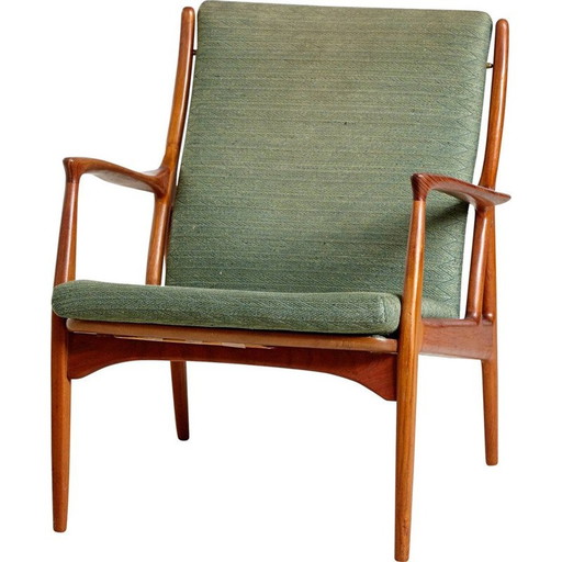 Vintage Teak & Bekleding Fauteuil van Erik Andersen & Palle Pedersen voor Horsnaes Møbler, Deens 1960