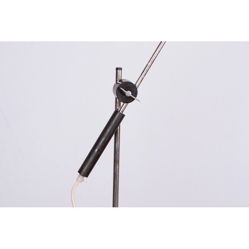 Vintage vloerlamp van staal en teakhout door Georges Frydman, Frankrijk 1960