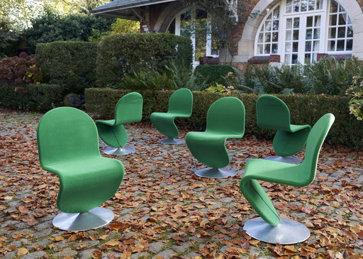 6X Verner Panton Systeem 123 Stoelen Frits Hansen