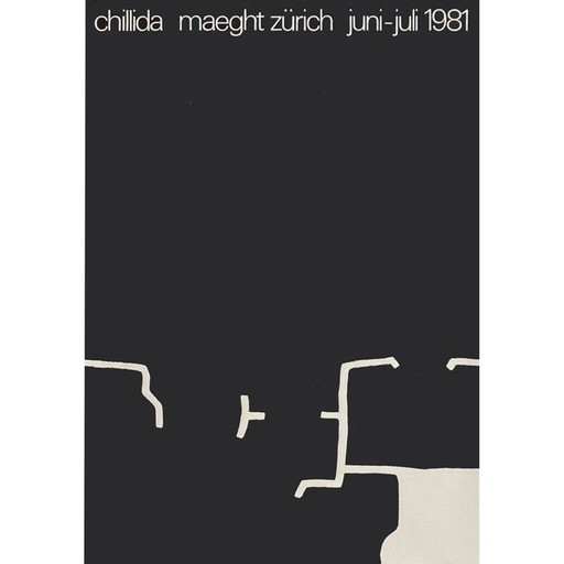 Vintage poster "Maeght Zürich" van Eduardo Chillida, 1981