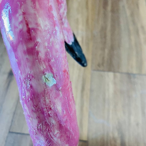 Image 1 of Vintage roze flamingo van keramiek