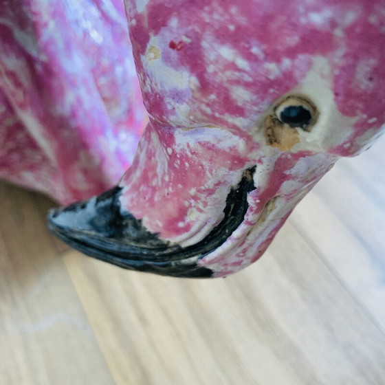 Image 1 of Vintage roze flamingo van keramiek