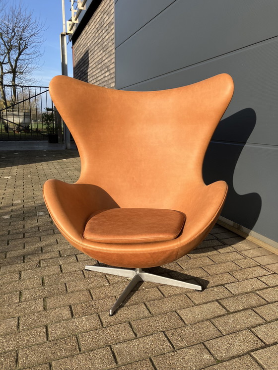 Image 1 of Fritz Hansen Egg Chair In Camel Cognac Leder Als Nieuw!!