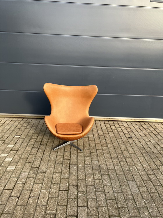 Image 1 of Fritz Hansen Egg Chair In Camel Cognac Leder Als Nieuw!!