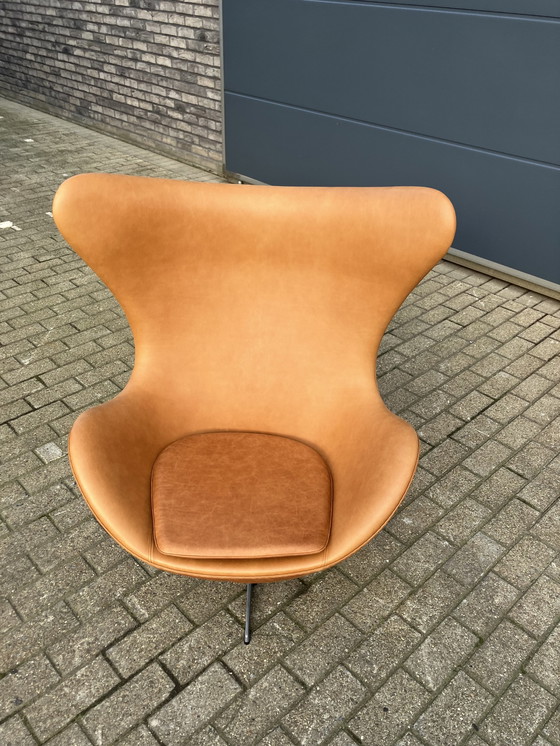 Image 1 of Fritz Hansen Egg Chair In Camel Cognac Leder Als Nieuw!!