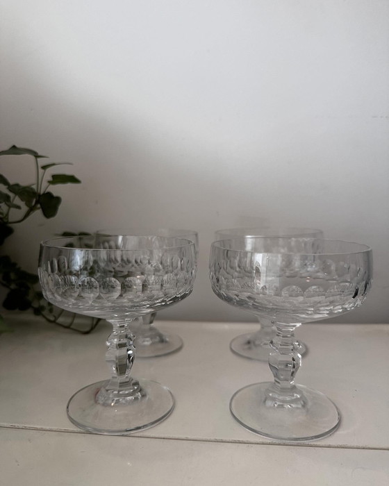 Image 1 of Set Van 4 Kristallen Coupe Champagne Glazen 