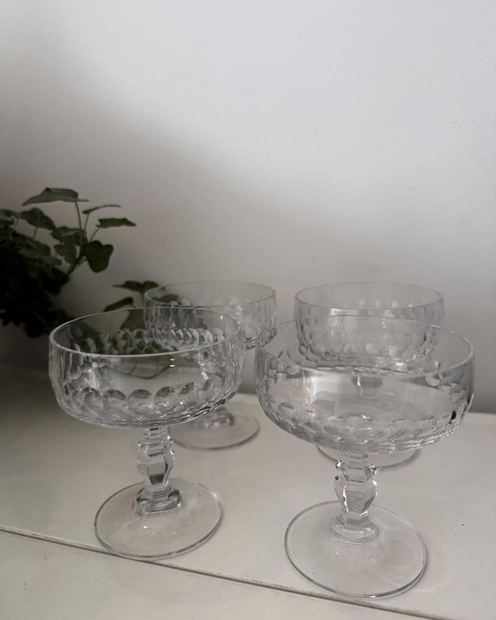 Image 1 of Set Van 4 Kristallen Coupe Champagne Glazen 