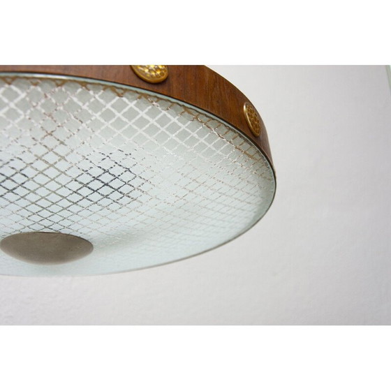 Image 1 of Vintage ophanging van hout, glas en kunststof, Tsjecho-Slowakije 1960
