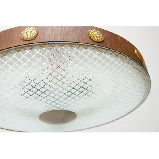 Image 1 of Vintage ophanging van hout, glas en kunststof, Tsjecho-Slowakije 1960