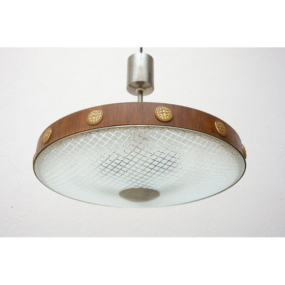 Image 1 of Vintage ophanging van hout, glas en kunststof, Tsjecho-Slowakije 1960