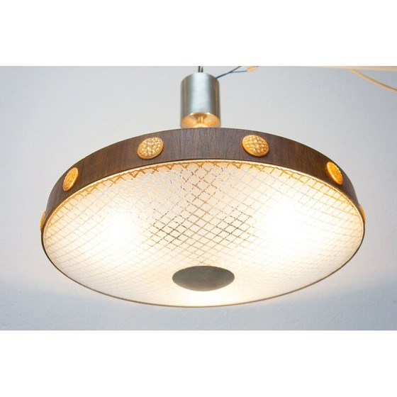 Image 1 of Vintage ophanging van hout, glas en kunststof, Tsjecho-Slowakije 1960