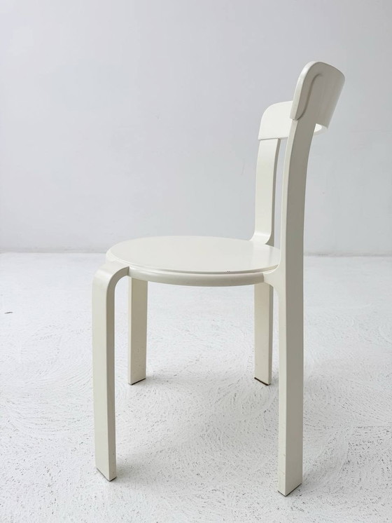 Image 1 of Set van 2 witte Poli stapelstoelen model 3700 van Dietiker 1993Er