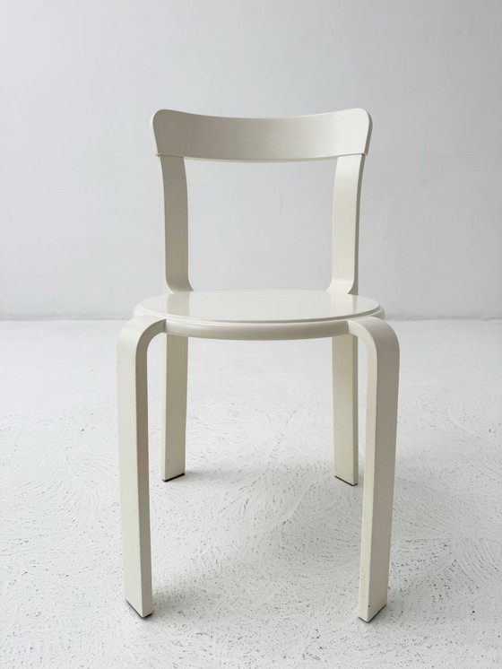 Image 1 of Set van 2 witte Poli stapelstoelen model 3700 van Dietiker 1993Er