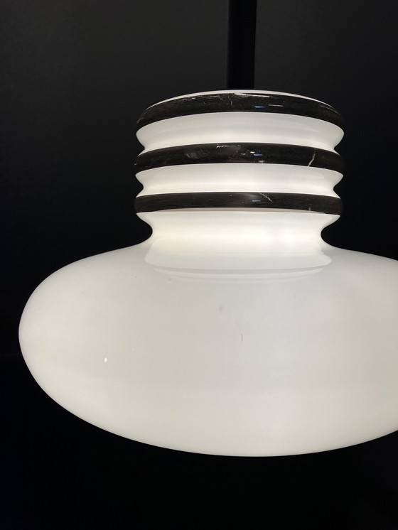 Image 1 of Leclaire & Schäfer vintage mid century opaline hanglamp