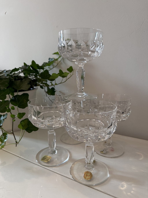 Kristallen Coupe Champagne Glazen Vintage