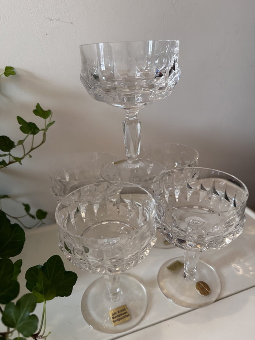 Kristallen Coupe Champagne Glazen Vintage