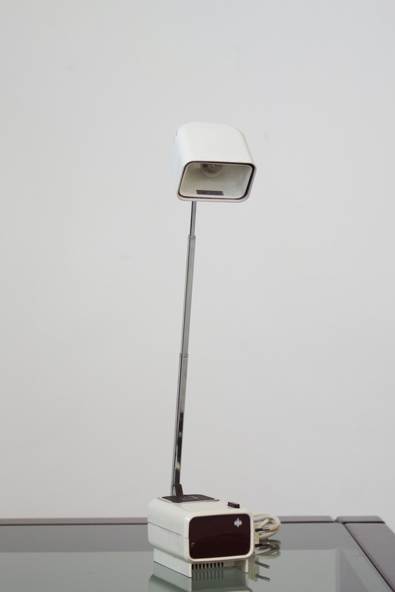 Image 1 of Vintage inklapbare leeslamp met telescopische arm en dubbele lichtsterkte