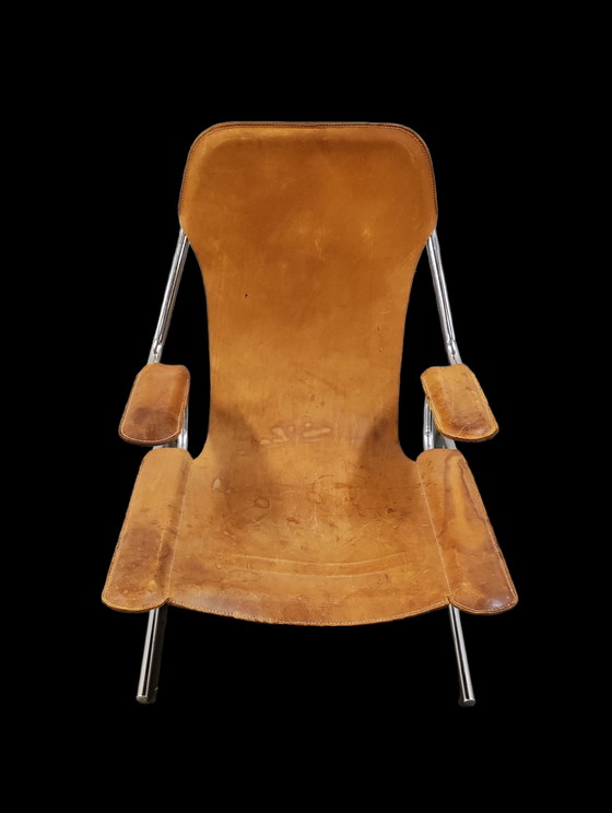 Image 1 of Vintage zadelleren lounge fauteuil