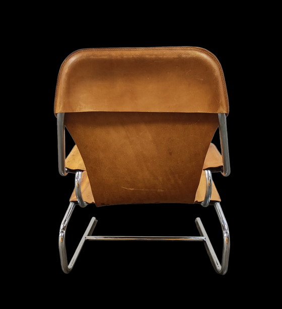 Image 1 of Vintage zadelleren lounge fauteuil