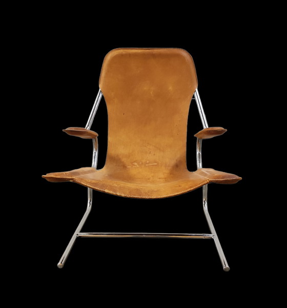 Image 1 of Vintage zadelleren lounge fauteuil