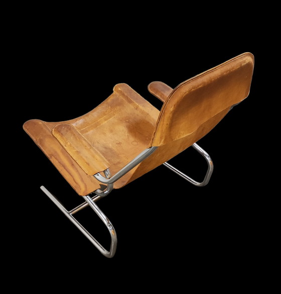 Image 1 of Vintage zadelleren lounge fauteuil