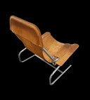 Vintage zadelleren lounge fauteuil