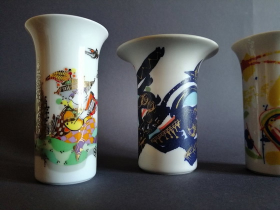 Image 1 of 3X Rosenthal Studio Linie Vaas, Bjorn Wiinlad Gilbert Portanier Carla Manco 1970/80S