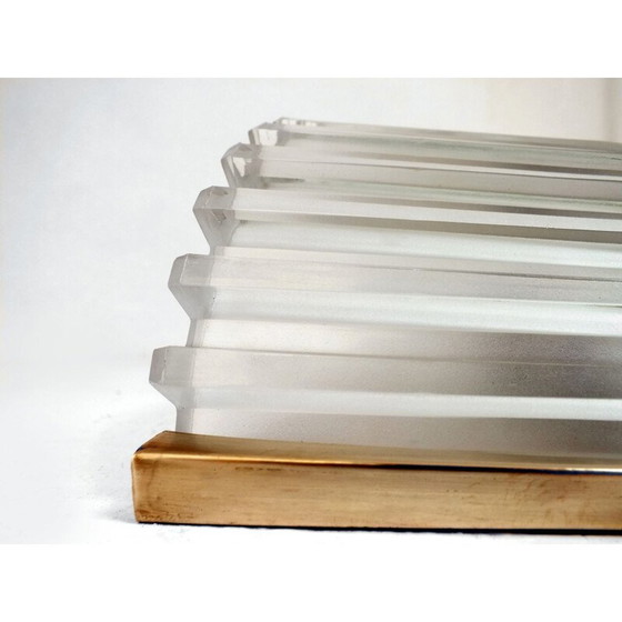 Image 1 of Paar wandlampen Seguso kristal brons afwerkingen 1930