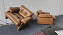 B B ITALIA CORONADO LEREN FAUTEUIL VINTAGE LOFT STUDIO FAUTEUIL 60S 70S 80S