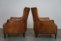 Set van twee schapenleren fauteuils