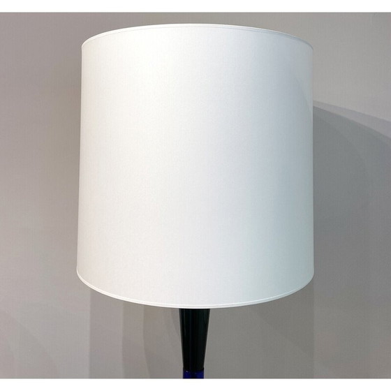Image 1 of Mid Century blauw en groen Murano glazen vloerlamp van Fulvio Bianconi voor Venini, Italië 1950