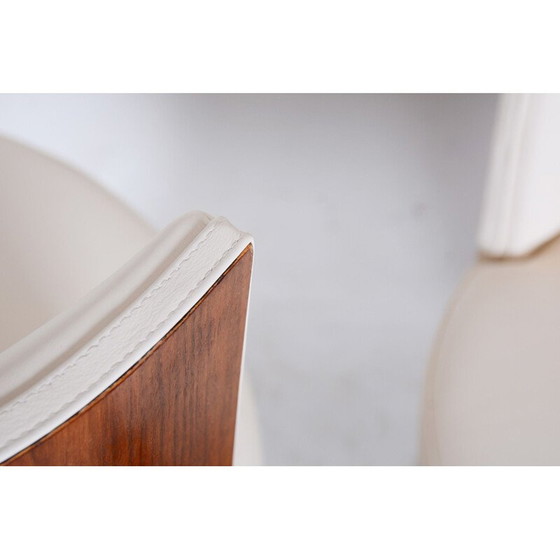 Image 1 of Paar vintage rozenhout en leren fauteuils, 1920