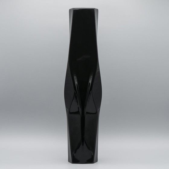 Image 1 of Zaha Hadid Rosenthal Studio-Line Vloervaas Duo Weave Xl 45Cm Porcelaine Noire Chic