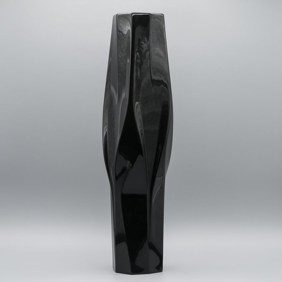 Image 1 of Zaha Hadid Rosenthal Studio-Line Vloervaas Duo Weave Xl 45Cm Porcelaine Noire Chic