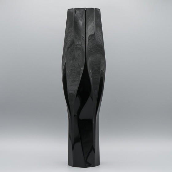 Image 1 of Zaha Hadid Rosenthal Studio-Line Vloervaas Duo Weave Xl 45Cm Porcelaine Noire Chic