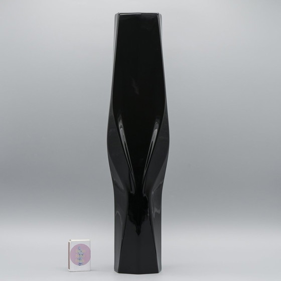 Image 1 of Zaha Hadid Rosenthal Studio-Line Vloervaas Duo Weave Xl 45Cm Porcelaine Noire Chic