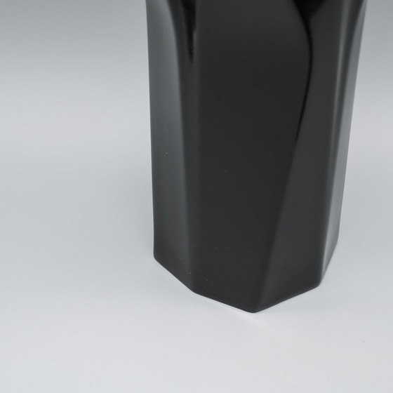 Image 1 of Zaha Hadid Rosenthal Studio-Line Vloervaas Duo Weave Xl 45Cm Porcelaine Noire Chic