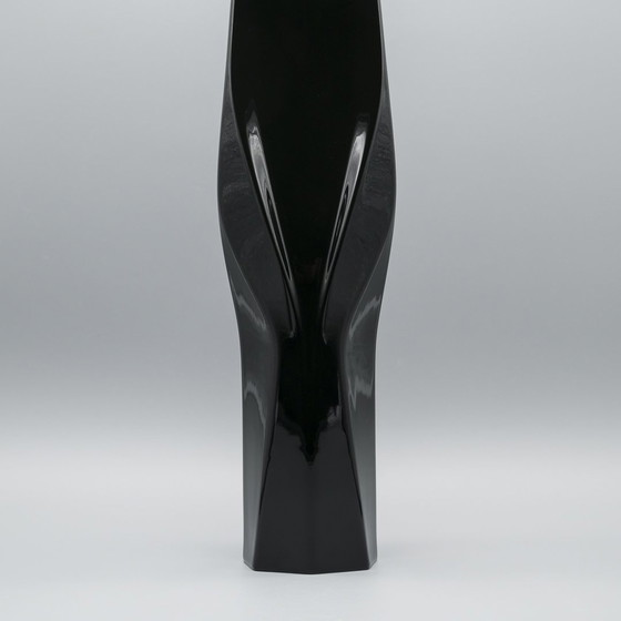 Image 1 of Zaha Hadid Rosenthal Studio-Line Vloervaas Duo Weave Xl 45Cm Porcelaine Noire Chic