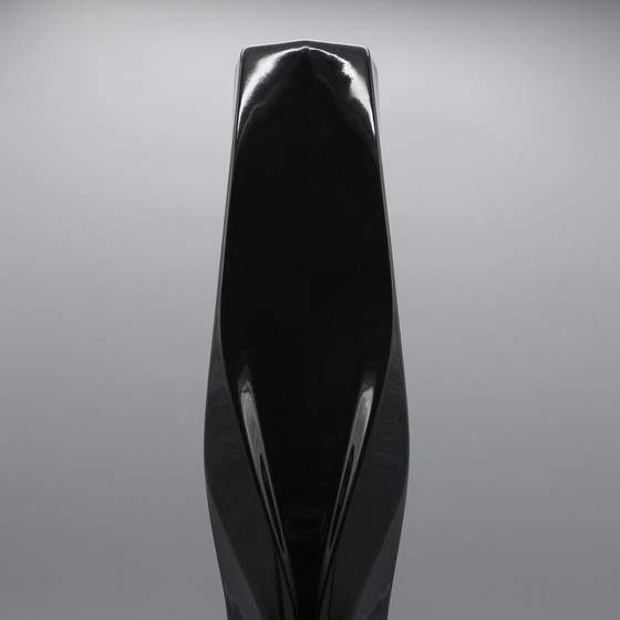 Image 1 of Zaha Hadid Rosenthal Studio-Line Vloervaas Duo Weave Xl 45Cm Porcelaine Noire Chic